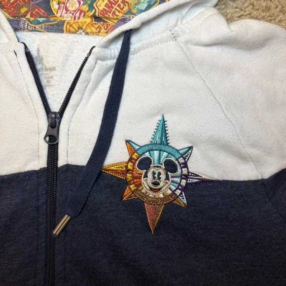 Disneyland Resort Parks Mickey Mouse Embroidered Full Zip Up Hoodie Jacket - L - Picture 3 of 10